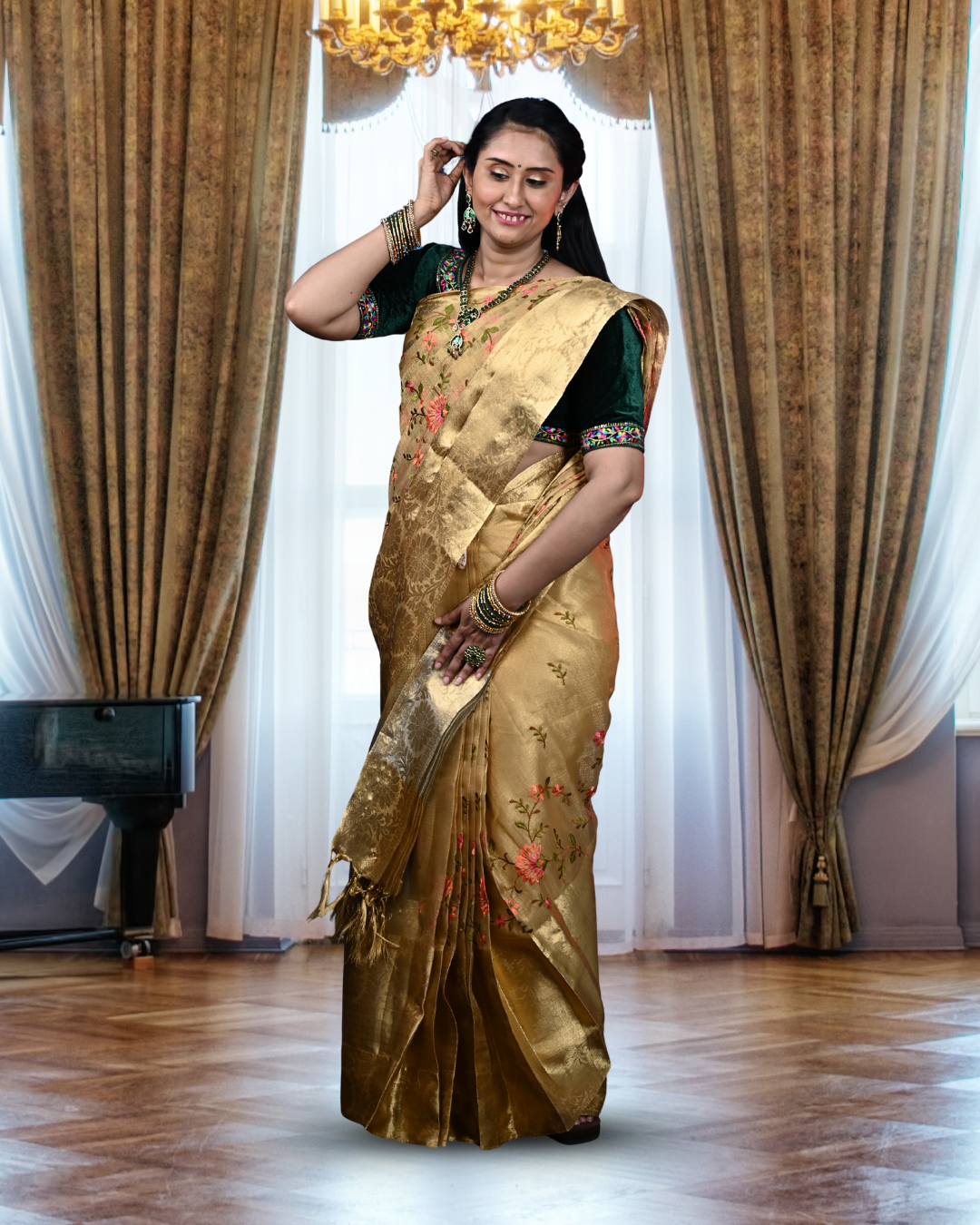 Golden Tissue Saree