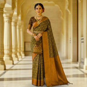 Kanchi Semi Silk with Ikkat-Style