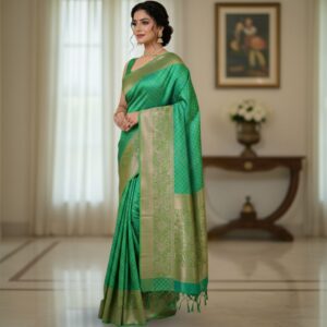 Stone work Saree Pastel Green