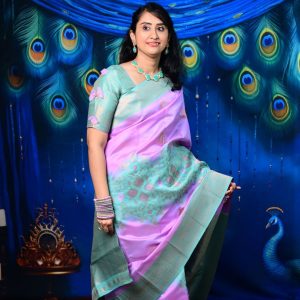 Kanchi Semi Silk with Geometric Weaving