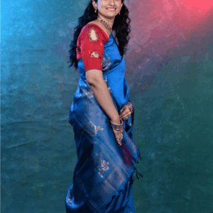 Kanchi semi silk triple zari borderless saree