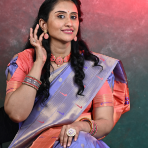 Kanchi semi silk paithani weaving saree