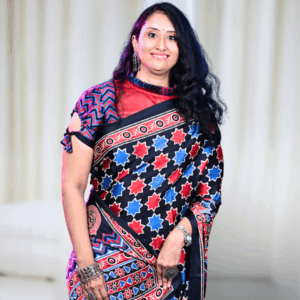 Semi Gajji Silk with Ajrakh Prints